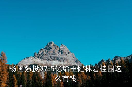 楊國(guó)強(qiáng)投97.5億給王健林碧桂園這么有錢