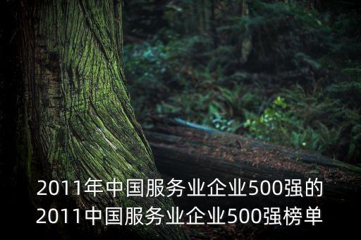 2011年中國服務(wù)業(yè)企業(yè)500強的2011中國服務(wù)業(yè)企業(yè)500強榜單