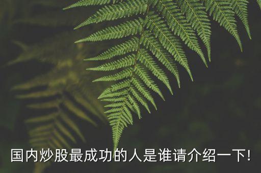 國內(nèi)炒股最成功的人是誰請(qǐng)介紹一下!