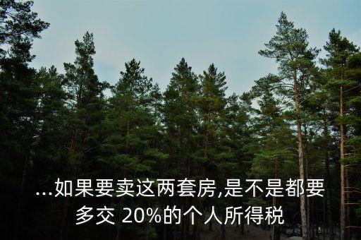 ...如果要賣這兩套房,是不是都要多交 20%的個(gè)人所得稅