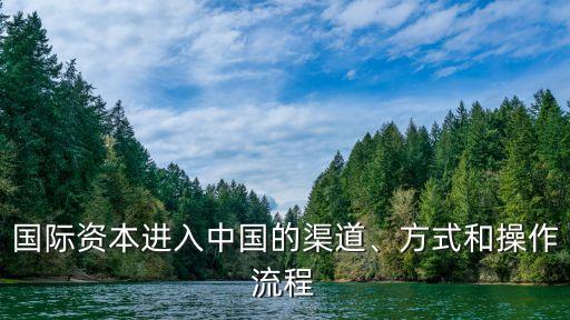 國際資本進(jìn)入中國的渠道、方式和操作流程