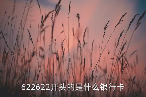 622622開頭的是什么銀行卡