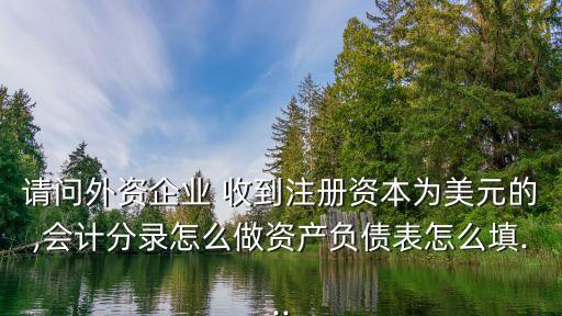 請問外資企業(yè) 收到注冊資本為美元的,會計分錄怎么做資產(chǎn)負(fù)債表怎么填...