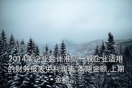 2014年企業(yè)會計準(zhǔn)則一般企業(yè)適用的財務(wù)報表中利潤表,本期金額,上期金額...