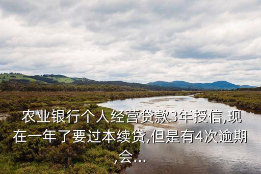  農(nóng)業(yè)銀行個(gè)人經(jīng)營(yíng)貸款3年授信,現(xiàn)在一年了要過(guò)本續(xù)貸,但是有4次逾期,會(huì)...