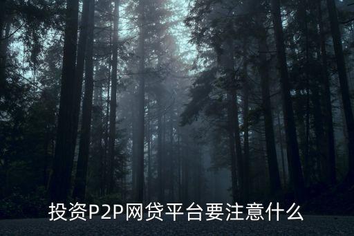 投資P2P網(wǎng)貸平臺(tái)要注意什么