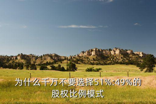 為什么千萬不要選擇51%:49%的股權(quán)比例模式