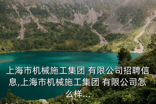 上海市機(jī)械施工集團(tuán) 有限公司招聘信息,上海市機(jī)械施工集團(tuán) 有限公司怎么樣...