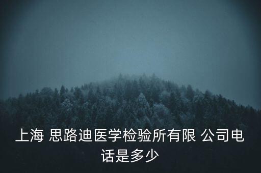 上海 思路迪醫(yī)學(xué)檢驗(yàn)所有限 公司電話是多少