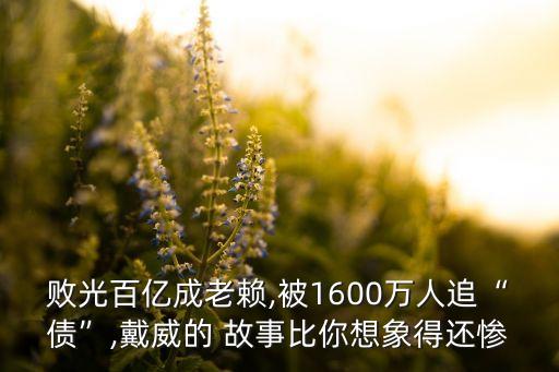 敗光百億成老賴,被1600萬人追“債”,戴威的 故事比你想象得還慘