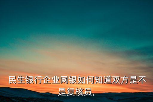 民生銀行網(wǎng)上對(duì)賬