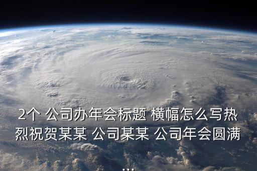 2個 公司辦年會標題 橫幅怎么寫熱烈祝賀某某 公司某某 公司年會圓滿...