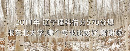 2011年 遼寧理科估分570分想報東北大學(xué),哪個專業(yè)比較好,謝謝啦!