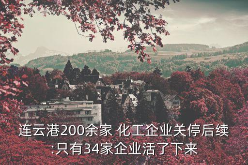 連云港200余家 化工企業(yè)關(guān)停后續(xù):只有34家企業(yè)活了下來