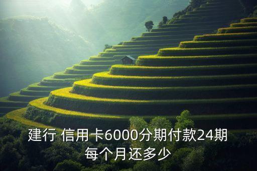 建行 信用卡6000分期付款24期每個(gè)月還多少