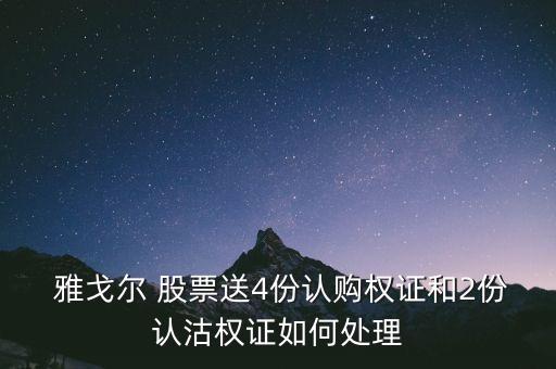  雅戈爾 股票送4份認購權(quán)證和2份認沽權(quán)證如何處理