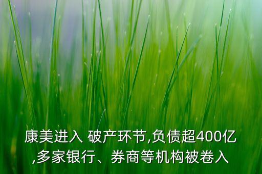 康美進(jìn)入 破產(chǎn)環(huán)節(jié),負(fù)債超400億,多家銀行、券商等機(jī)構(gòu)被卷入