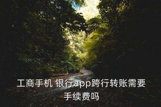  工商手機 銀行app跨行轉(zhuǎn)賬需要 手續(xù)費嗎