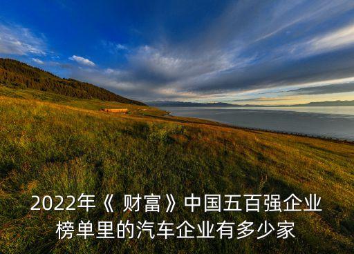 2022年《 財(cái)富》中國(guó)五百?gòu)?qiáng)企業(yè)榜單里的汽車企業(yè)有多少家