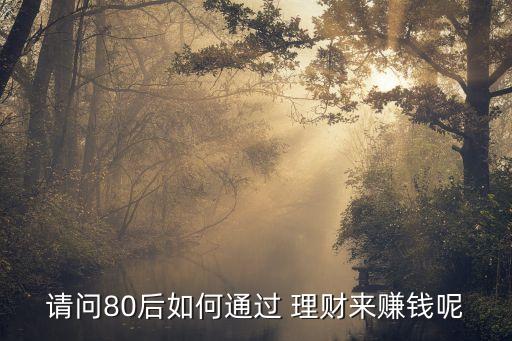 請問80后如何通過 理財(cái)來賺錢呢