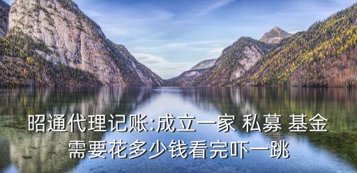 昭通代理記賬:成立一家 私募 基金需要花多少錢(qián)看完嚇一跳