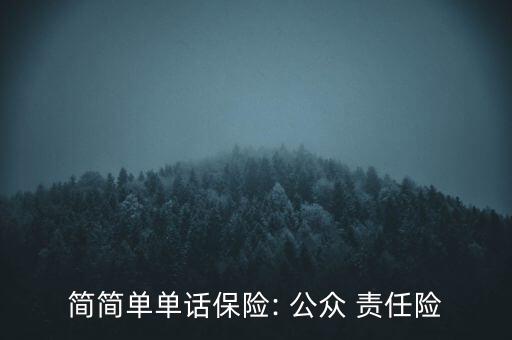 簡簡單單話保險: 公眾 責(zé)任險