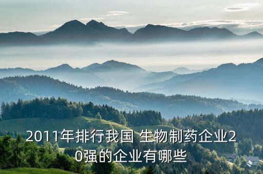 2011年排行我國(guó) 生物制藥企業(yè)20強(qiáng)的企業(yè)有哪些