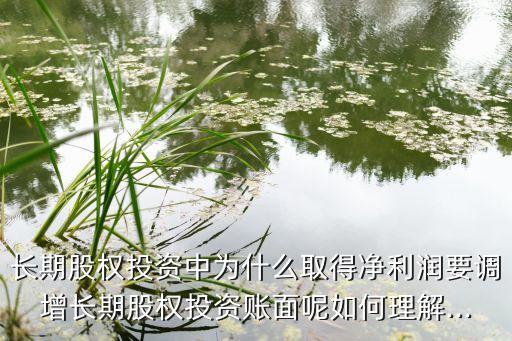 長(zhǎng)期股權(quán)投資中為什么取得凈利潤(rùn)要調(diào)增長(zhǎng)期股權(quán)投資賬面呢如何理解...