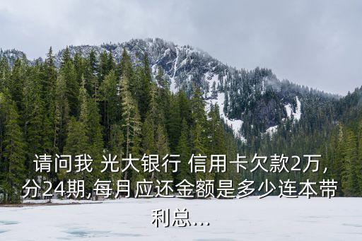 請(qǐng)問我 光大銀行 信用卡欠款2萬,分24期,每月應(yīng)還金額是多少連本帶利總...