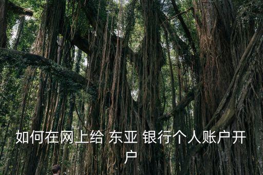 如何在網(wǎng)上給 東亞 銀行個人賬戶開戶