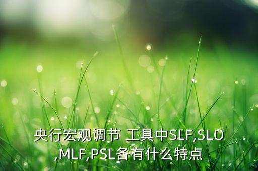 央行宏觀調(diào)節(jié) 工具中SLF,SLO,MLF,PSL各有什么特點(diǎn)