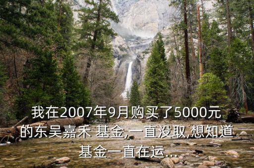 我在2007年9月購買了5000元的東吳嘉禾 基金,一直沒取,想知道 基金一直在運(yùn)...