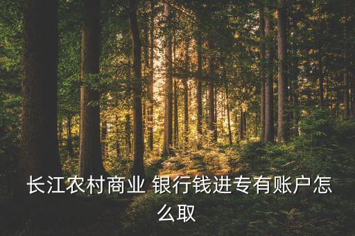  長(zhǎng)江農(nóng)村商業(yè) 銀行錢進(jìn)專有賬戶怎么取