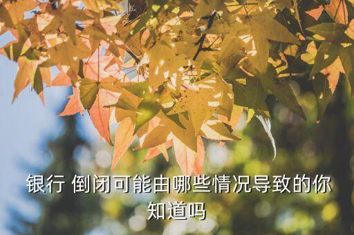  銀行 倒閉可能由哪些情況導(dǎo)致的你知道嗎