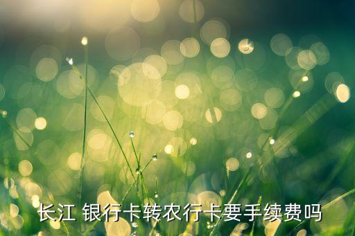  長(zhǎng)江 銀行卡轉(zhuǎn)農(nóng)行卡要手續(xù)費(fèi)嗎