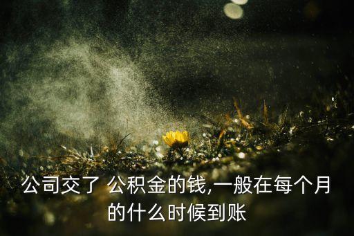 公司交了 公積金的錢,一般在每個(gè)月的什么時(shí)候到賬