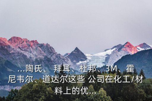 ...陶氏、 拜耳、杜邦、3M、霍尼韋爾、道達(dá)爾這些 公司在化工/材料上的優(yōu)...