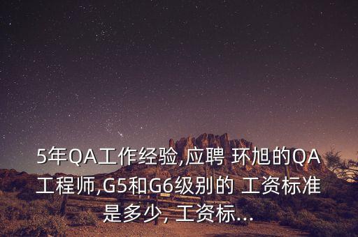 5年QA工作經(jīng)驗(yàn),應(yīng)聘 環(huán)旭的QA工程師,G5和G6級別的 工資標(biāo)準(zhǔn)是多少, 工資標(biāo)...