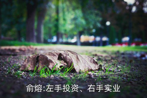 俞熔:左手投資、右手實(shí)業(yè)