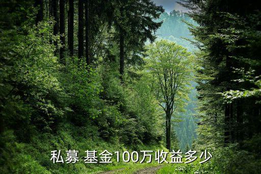  私募 基金100萬收益多少