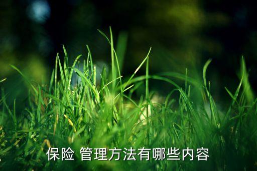 保險 管理方法有哪些內(nèi)容