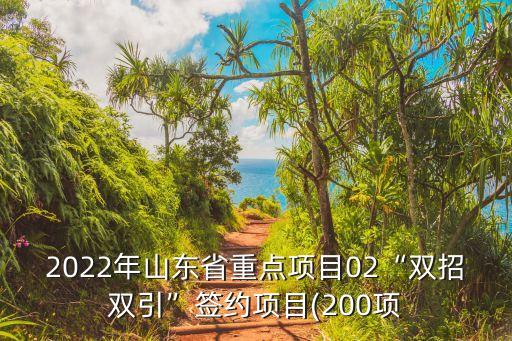 2022年山東省重點(diǎn)項(xiàng)目02“雙招雙引”簽約項(xiàng)目(200項(xiàng)