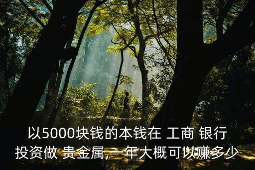 以5000塊錢的本錢在 工商 銀行投資做 貴金屬,一年大概可以賺多少