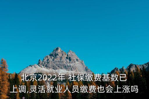  北京2022年 社保繳費基數(shù)已 上調(diào),靈活就業(yè)人員繳費也會上漲嗎