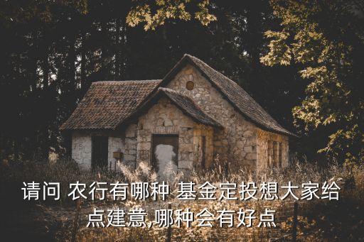 請(qǐng)問 農(nóng)行有哪種 基金定投想大家給點(diǎn)建意,哪種會(huì)有好點(diǎn)