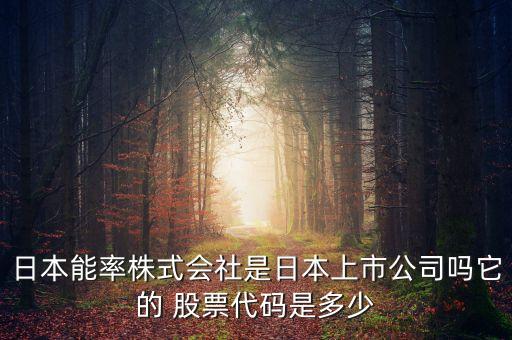 日本能率株式會社是日本上市公司嗎它的 股票代碼是多少