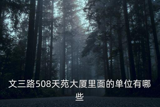 文三路508天苑大廈里面的單位有哪些