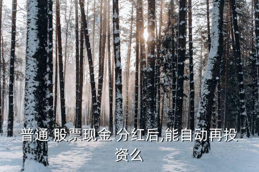 普通 股票現(xiàn)金 分紅后,能自動再投資么