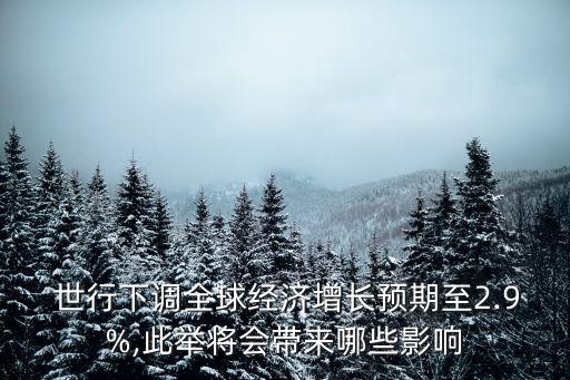  世行下調(diào)全球經(jīng)濟(jì)增長預(yù)期至2.9%,此舉將會(huì)帶來哪些影響