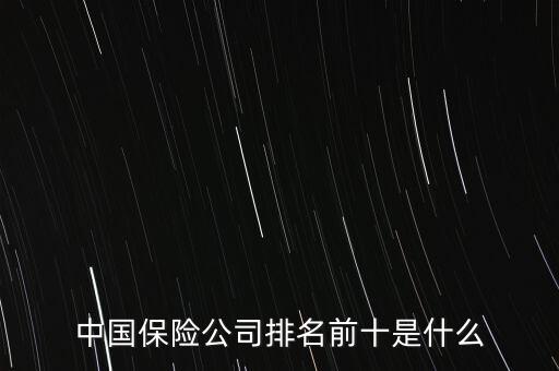 中國保險公司排名前十是什么